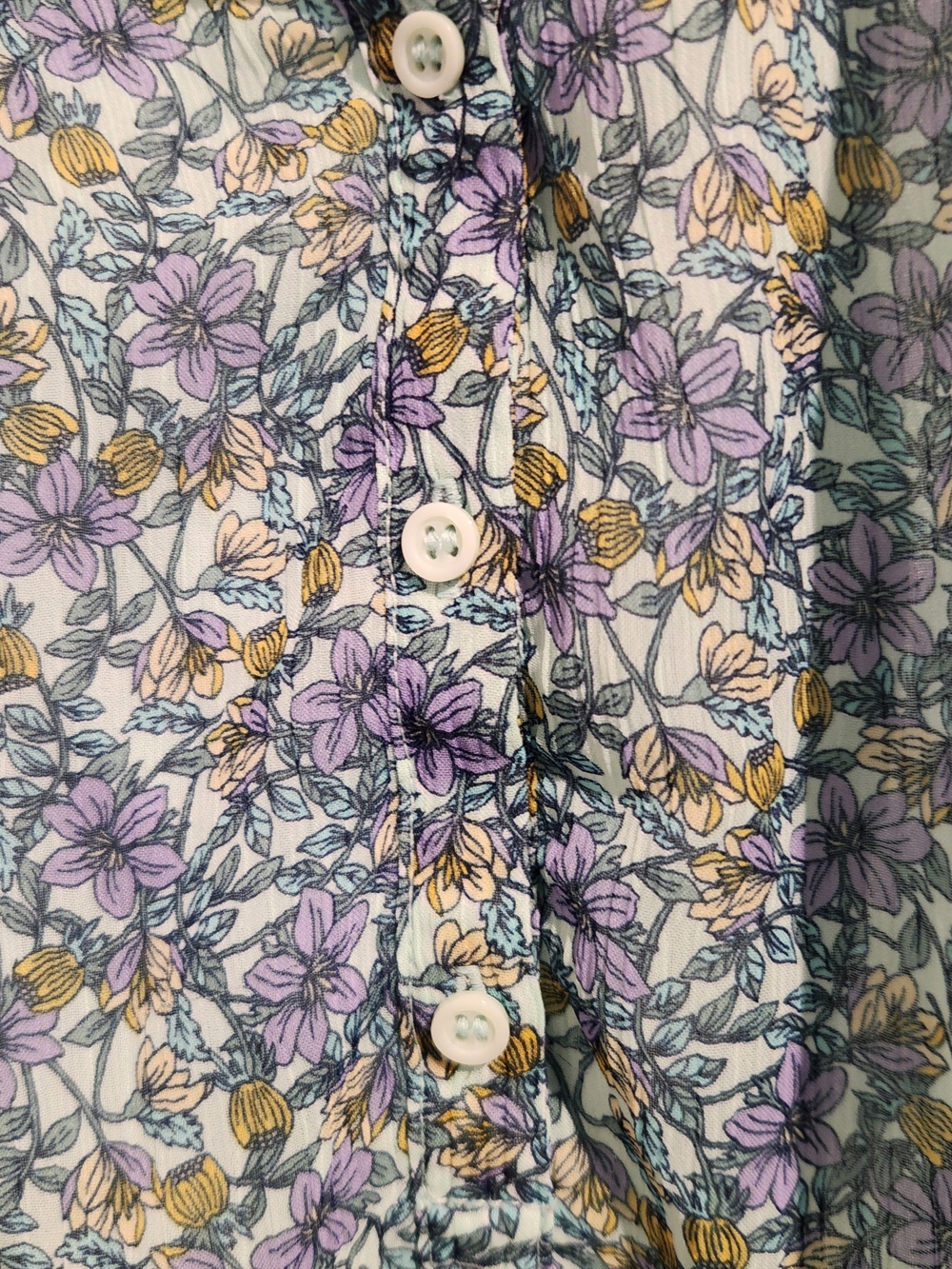 St Johns Bay Petite Large Floral Cottagecore Blouse Boho Spring Top - Picture 2 of 11